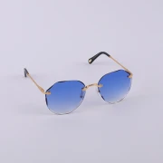نظارة شمسية  بدون اطار للنساء من Chloé - بحواف منقوشة  - بعدسات متدرجه - أزرق