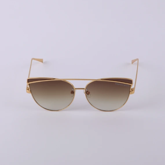 Tiffany & Co Cat Eye Sunglasses with Hazel Gradient Lenses and Gold Frame - for Women - Hazel X Gold