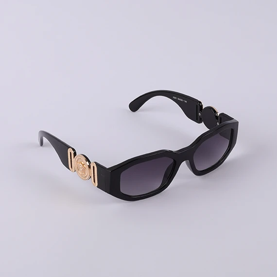 النظارة الشمسية الاكثر مبيعا لهذا العام من فرزاتشي للجنسين - أذرع مصممة بشعار الماركة - أسود