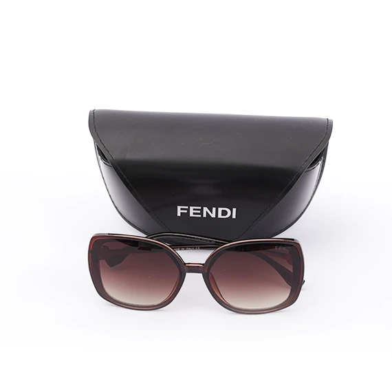 نظارة شمسية متعددة الألوان من Fendi - للنساء - بني