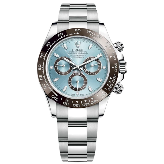 Rolex Daytona watch for men, multi-colored - with a stainless steel case, a turquoise dial and internal hands - turquoise