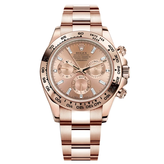 Rolex Daytona watch for men, multi-colored - with a stainless steel  - Rose Gold