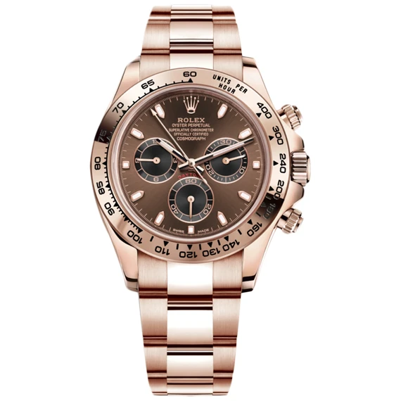 Rolex Daytona watch for men, multi-colored - with a stainless steel Rose Golden case, - Chocolate