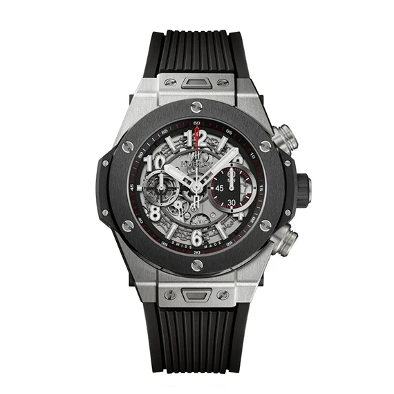 Hublot Big Bang Casual Watch for Men - Comfortable and Functional Rubber Band - Silver x Black
