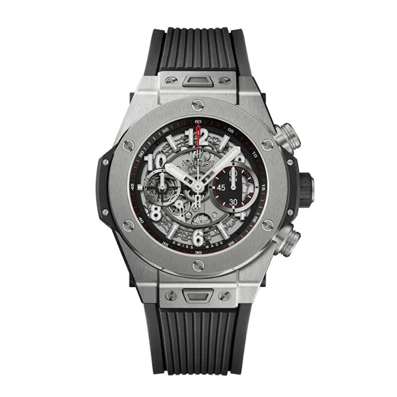 Hublot Big Bang Casual Watch for Men - Comfortable and Functional Black  Rubber Band - Silver