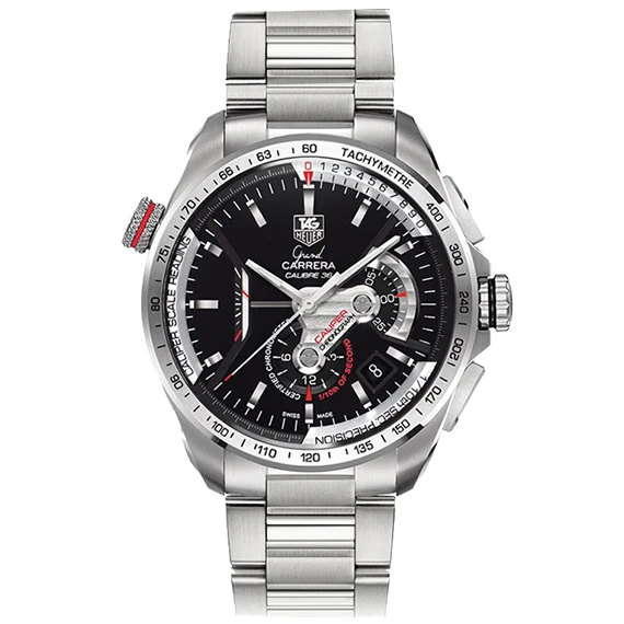 Tag Heuer Grand Carrera for Men - stainless steel band - black dial