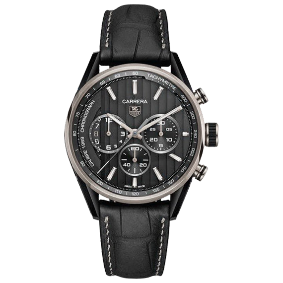 Tag Heuer Carrera Caliber 1969 for Men - black leather strap and rose gold Frame