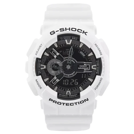 Casio G-Shock Black Analog-Digital Resin Band Watch for Men - White - G shock