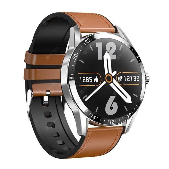 Smart Watch G20 Lather Band - Compatible with Android and iOS - Brown