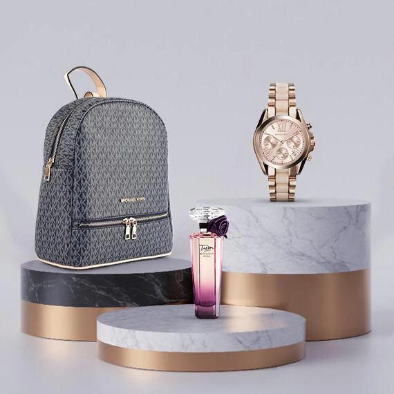 Luxurious Abdel Aziz Street Package - Michael Kors Watch for Women, Dior Bag for Women and  Tresor Midnight Rose Perfume