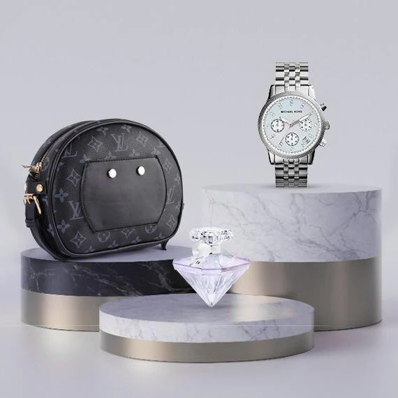 Luxurious Abdel Aziz Street Package - Michael Kors Watch for Women, LV Bag for Women and the Lancome La Nuit Tresor Musc Diamond Perfume