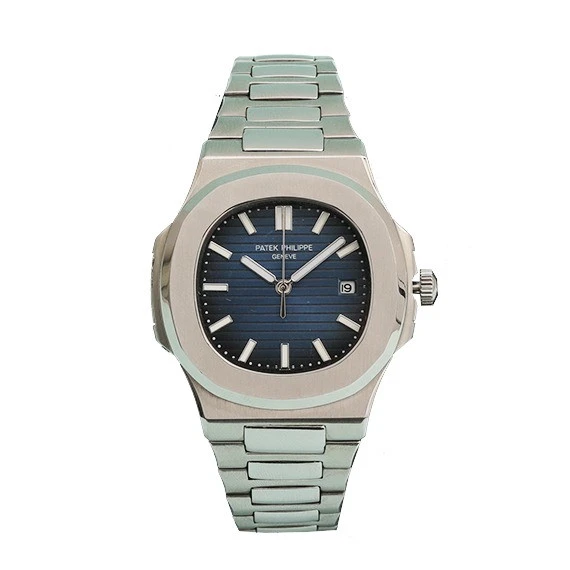 Patek Philippe multi-color watch for men - silver stainless steel strap - dark blue dial