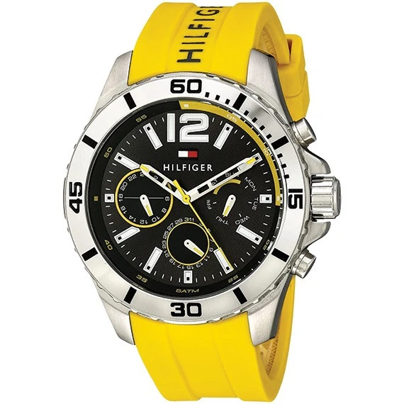 Tommy Hilfiger Men's Gray Dial Silicone Band Watch - 1791144