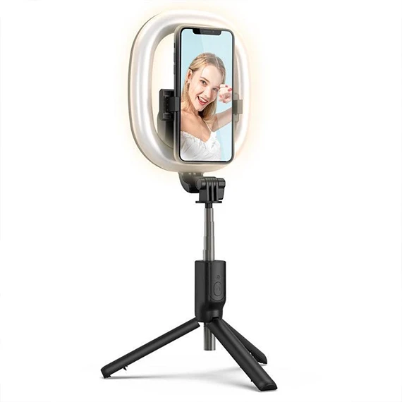 Samuyang 10" Selfie Ring Light with Tripod Stand & Phone Holder,Mini Desktop LED Portable Dimmible Makeup Ringlight for Photography, Pictures,Live Stream, YouTube Video, Shooting,TikTok