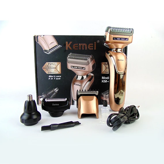 Kemei KM-1622 4x1 Rechargeable Multi Function Shaver - Gold