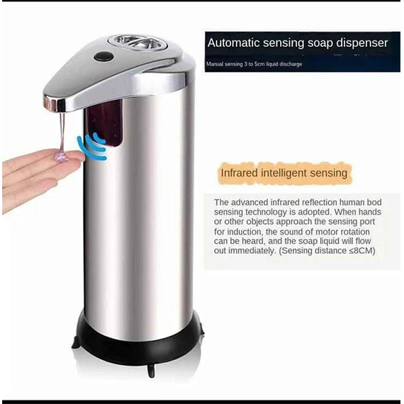 AicLuze Soap Dispenser - Non-Contact Automatic Kitchen Liquid Soap Dispenser with Waterproof Base, Infrared Motion Sensor, Hands-Free Automatic Soap Dispenser