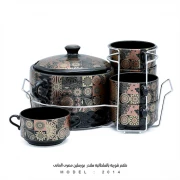 Egyptian German Porcelain Cylinder Soup Set