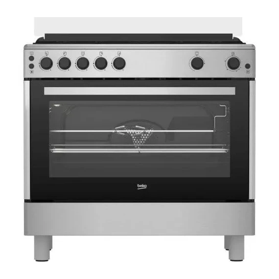Beko Cooker 90 cm 5 Burners 5 Gas Full Safety With Grill and Fan GGR15112DX