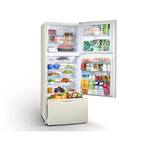 Toshiba refrigerator no frost 351 liter, 3 doors in gold color gr-efv45-g