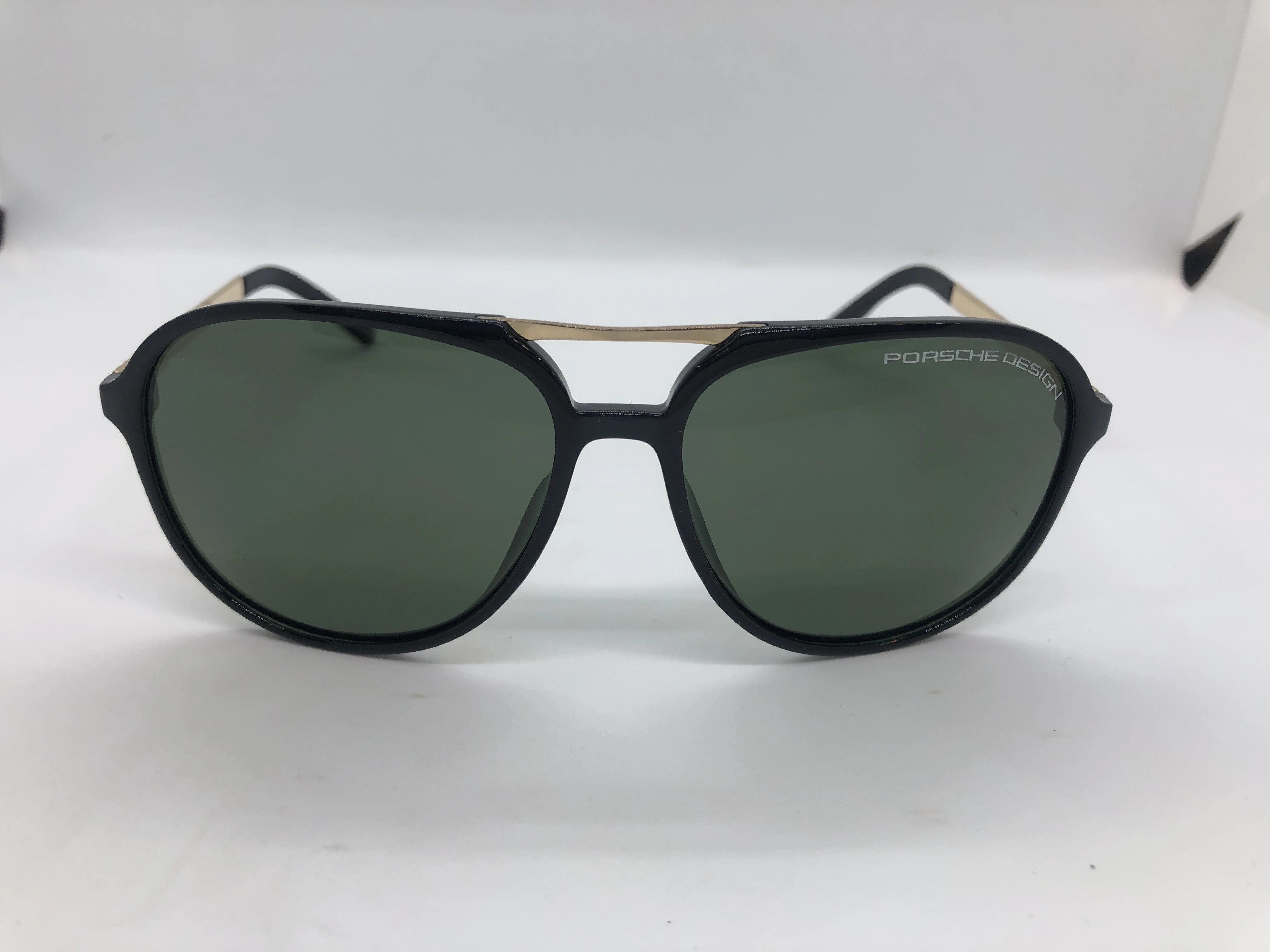Sunglasses - Porsche Design - Black Frame Polycarbonate - Dark Green Lenses - Gold * Black Sunglass - For Men