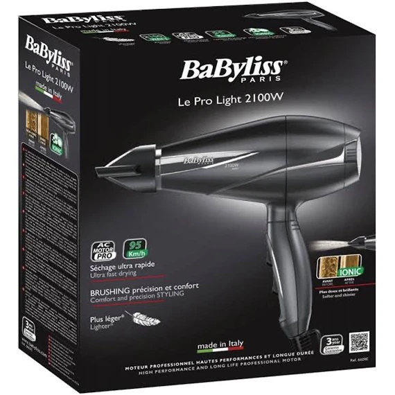 Babyliss 2100W SDE Lee Pro Light Hair Dryer - 6609e - Black