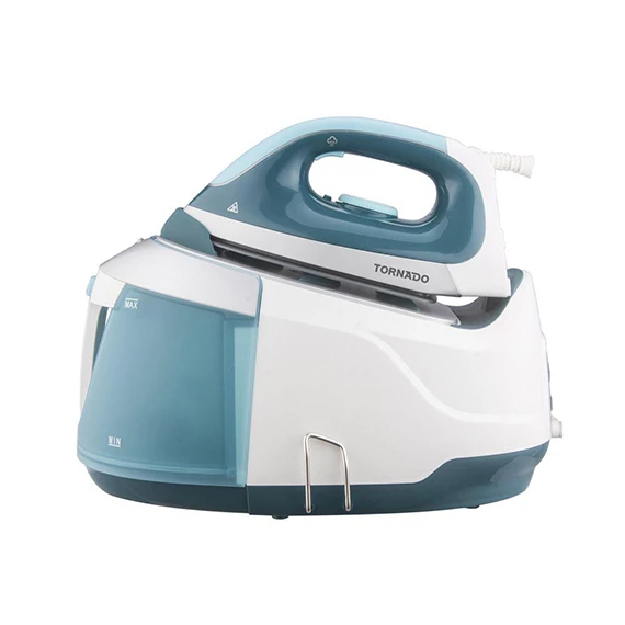 Tornado digital steam generator iron 2400 watt with non-stick ceramic soleplate in turquoise x white color tss-2400d