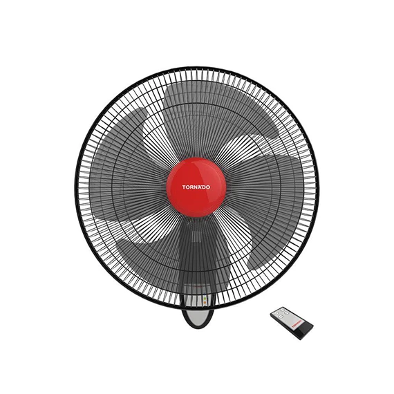 Tornado wall fan 16 inch, 4 plastic blades with 3 speeds and remote control, in black color eps-16r