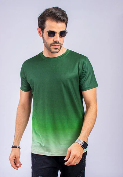 Men's summer T-shirt for all occasions - green gradient color
