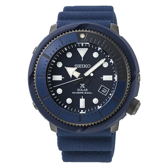 Seiko Prospex Street Sports Solar Diver Blue Dial 200m Watch With Silicone Strap Watch SNE533P1
