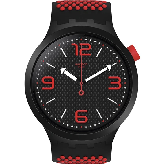 Swatch Men's Quartz Watch with Silicone Band, Black, 23 (Model: SO27B102)