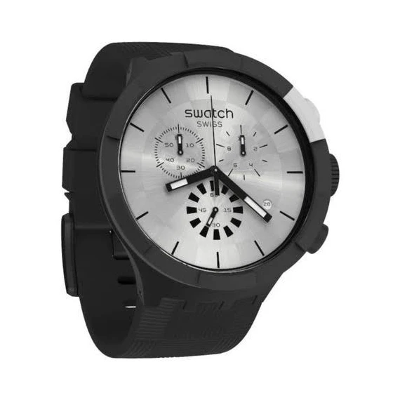 Swatch Plastic Quartz Band, Black, 20 Casual Watch (Model: SB02B404)