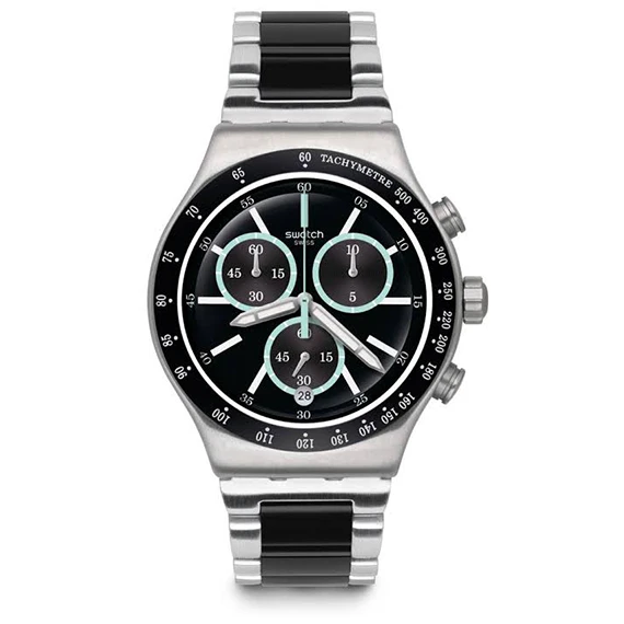 Swatch Men's Quartz Watch, Analog, Stainless Steel Band, YVS434G