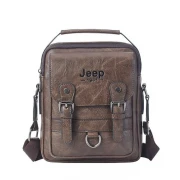 Leather Jeep Crossbody Bags, Hand Carry Bags, Dark Brown