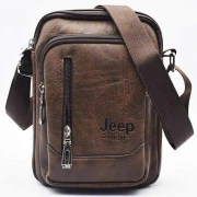 Jeep Leather Shoulder Bags, Dark Brown