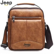 Jeep Leather Handbags, Shoulder Bags, Light Brown