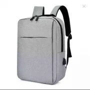 حقيبة ظهر عصرية للكمبيوتر المحمول USB حقيبة ظهر رجالية مضادة للماء - رمادي