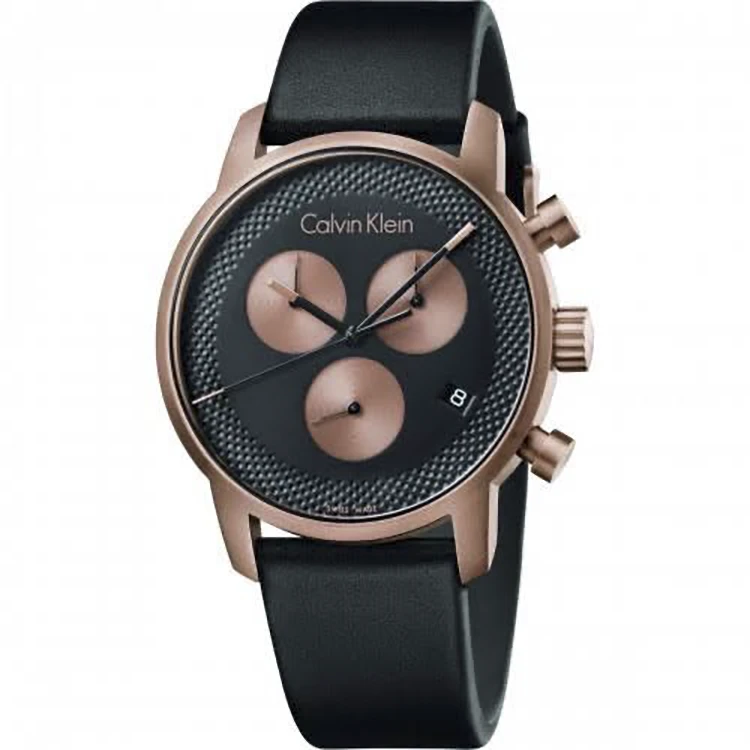 Calvin Klein Men's Chronograph Quartz Watch with Leather Strap K2G17TC1