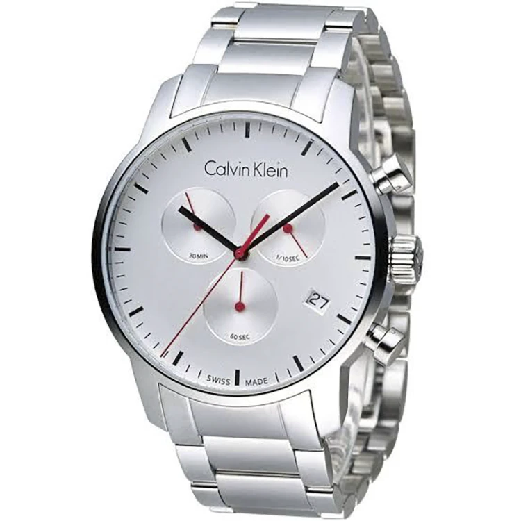 Calvin Klein Men's White Dial Stainless Steel Band Watch - K2G271Z6