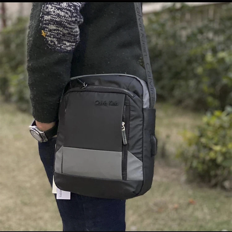 Calvin Klein Water Resistant Crossbody Bag - For Men - Black