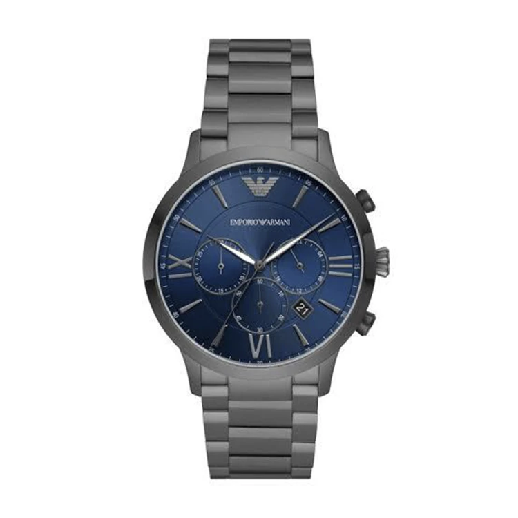 Emporio Armani - Chronograph Watch with Grey Stainless Steel Strap for Men AR11348