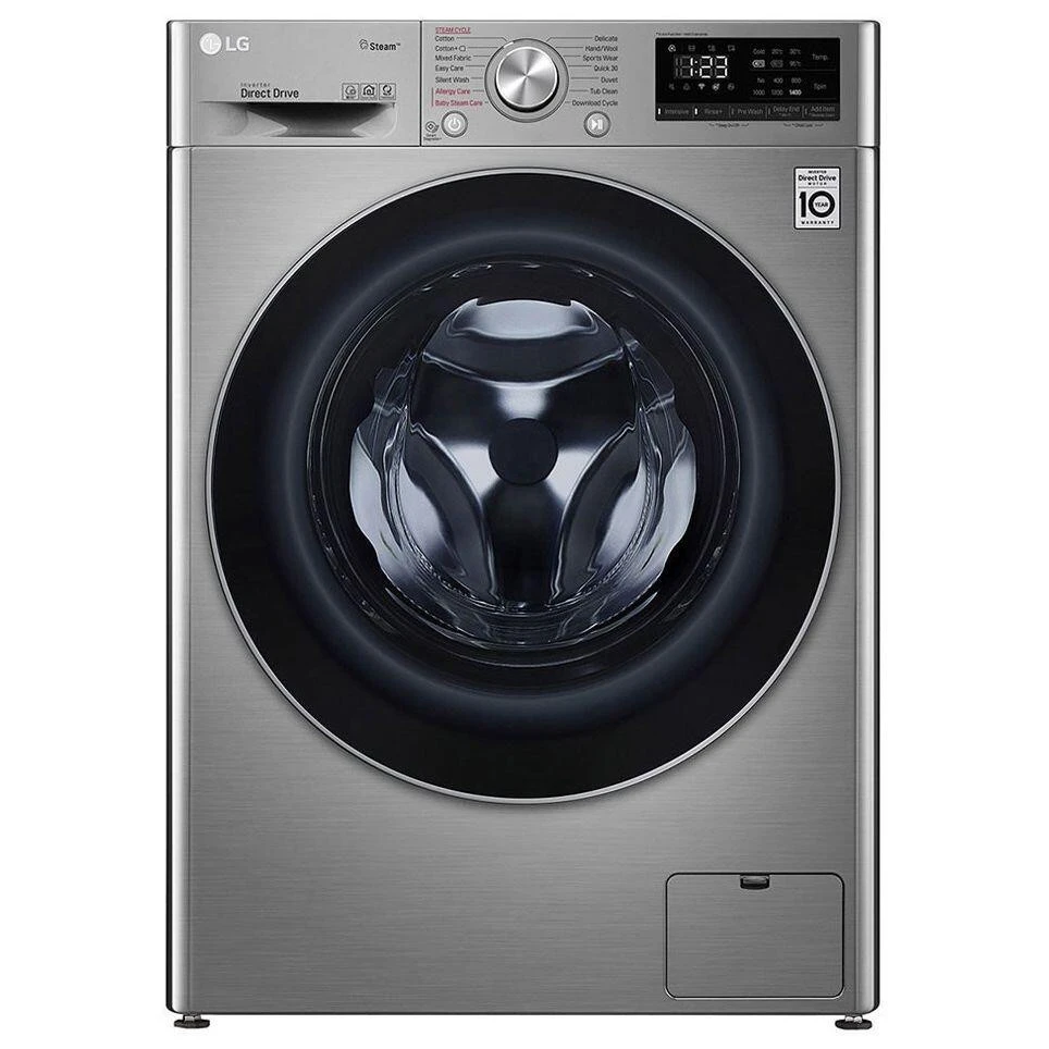 LG Vivace Automatic Washing Machine, Front Loading, 9 KG, Silver - F4R5VYG2T