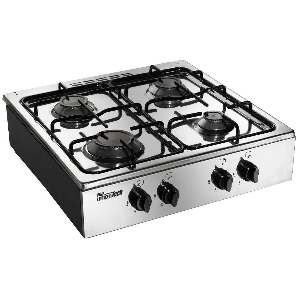 Union Tech Gas Hob, 4 Burners, Stainless Steel, 55 cm - T5555SS-128