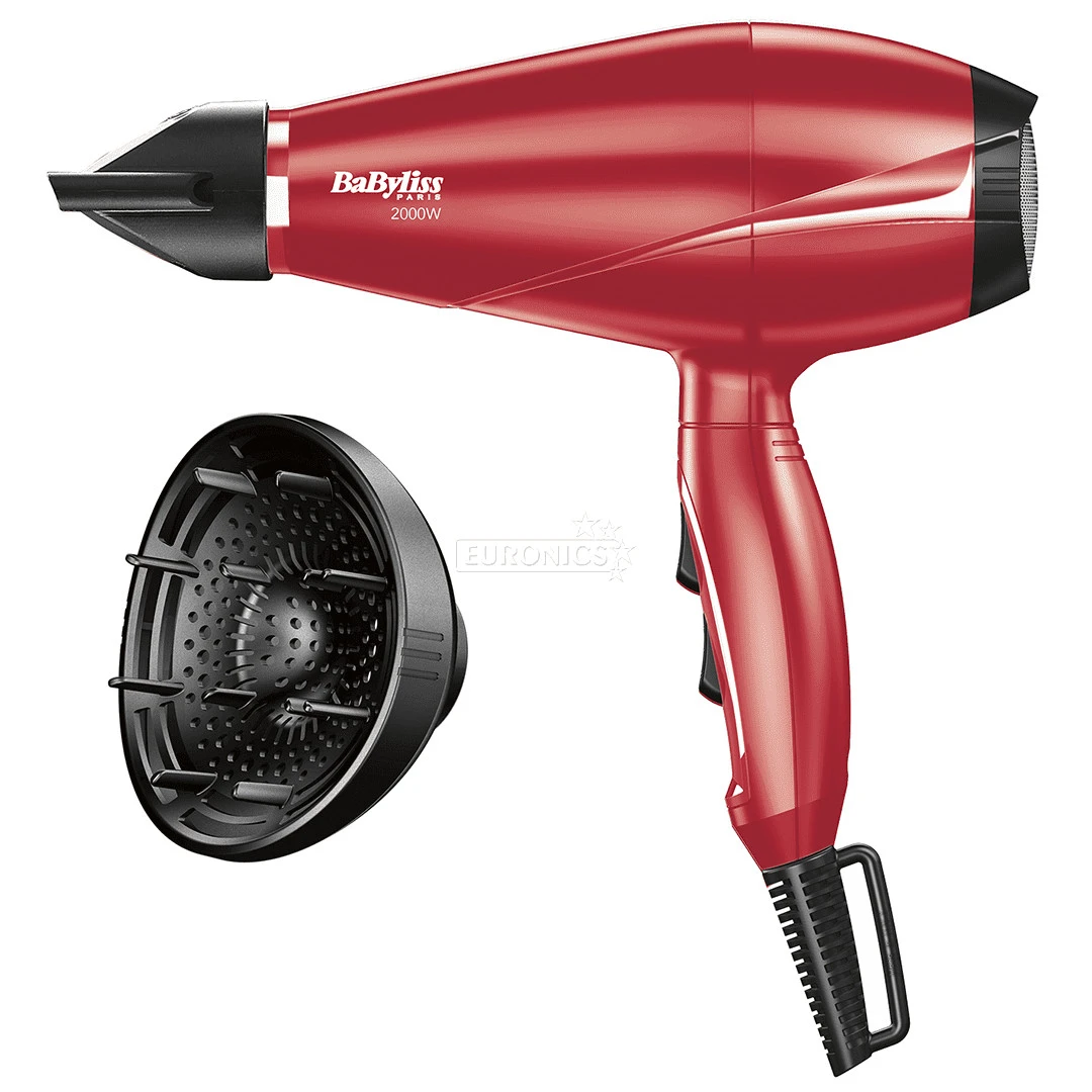 Babyliss Pro Fashion Hair Dryer, 2000 Watt, Red - 6604RPE - Hair Dryer - Personal Care