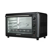 فرن كهربائى شارب سعة 60 لتر ، 2000 وات لون أسود مزود بشواية ، مروحة EO-60K-2