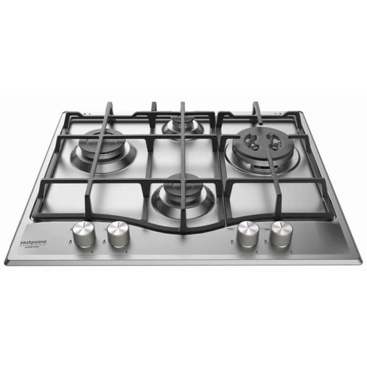 Ariston Built-In Hob, 4 Gas Burners, Stainless Steel, 60 cm - PCN 641 T/IX/A