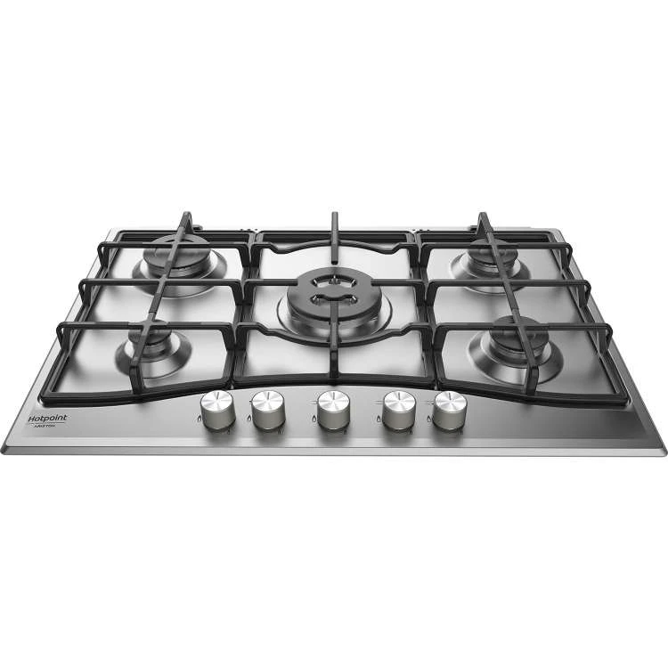 Ariston Built-In Hob, 5 Gas Burners, Stainless Steel, 75 cm - PCN 751 T/IX/A