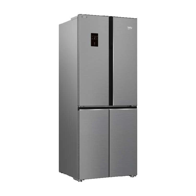 BEKO Refrigerator 480 Liter Side by Side No Frost Digital Bottom Freezer, Stainless: GNE480E20ZXPH